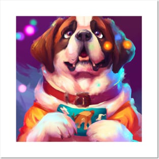 Cute St. Bernard Drawing Posters and Art